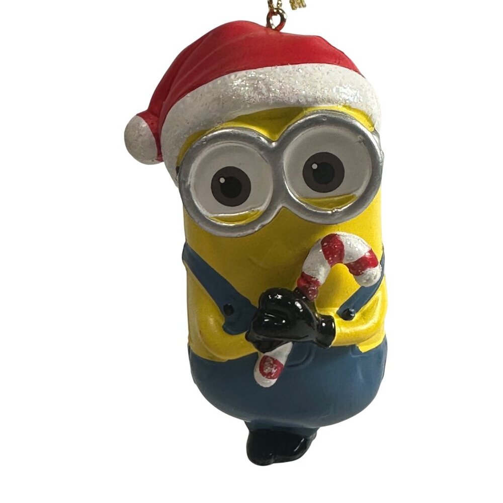 Minions Christmas Ornament Santa Hat Candy Cane Universal Studios Collectible - Picture 1 of 6